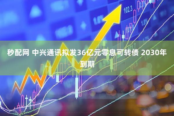 秒配网 中兴通讯拟发36亿元零息可转债 2030年到期